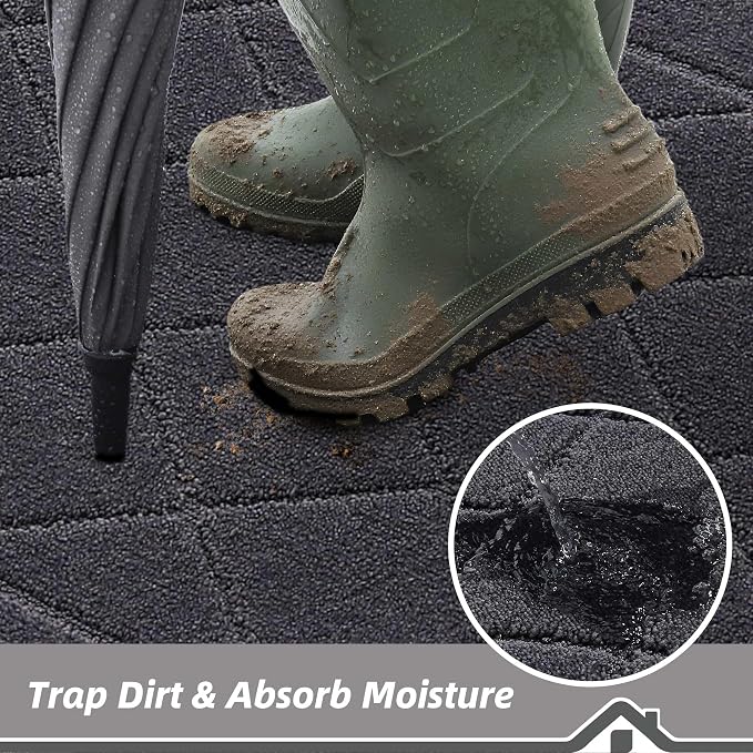 BEQHAUSE Dirt Trapper Door Mat 36" x 60", Doormat Non-Slip Entryway Rugs - Image 3