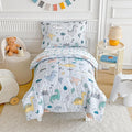 Joyreap 4 Piece Toddler Bedding Set, Cute Dinosaur on Light Blue, Ultra Soft by Joyreap