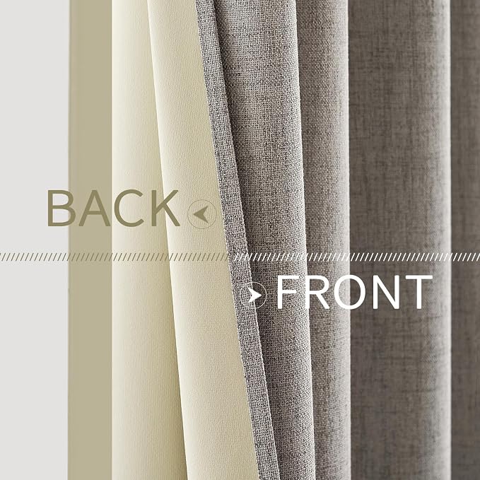 MIULEE 100% Blackout Linen Textured Curtains - Image 6