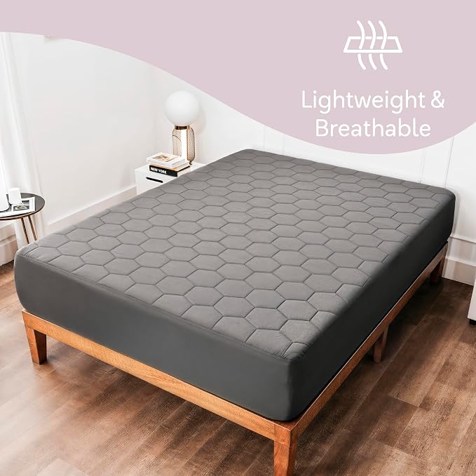 Hearth & Harbor 12 Pack Twin Size Quilted Fitted Mattress Pad Cover, 100% - Image 3