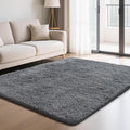 Fluffy Rug Shaggy Area Rug, Dark Grey 4x6 Area Rugs by Yongyangjuxi