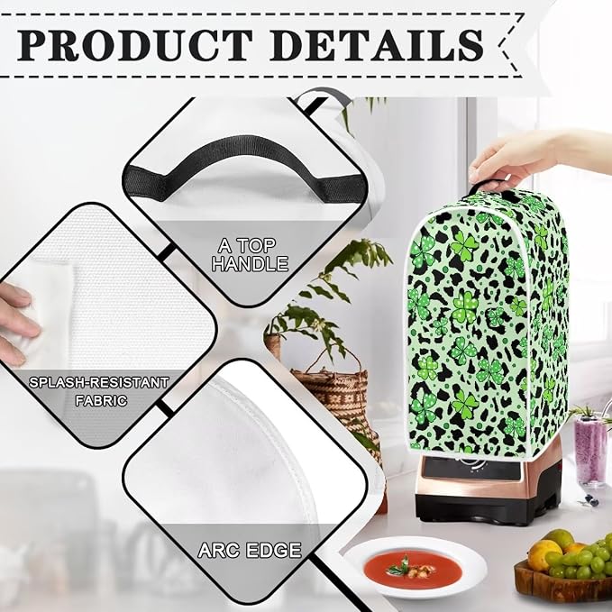 Talayituse Shamrock Leopard Print Blender Dust Cover, Fingerprint Protection - Image 4
