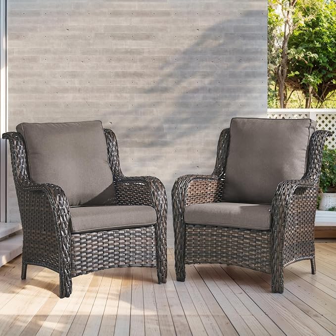 Outdoor Chair Cushions- 22 X 25 Inch High Density Sponge Patio Cushions Deep - Image 2