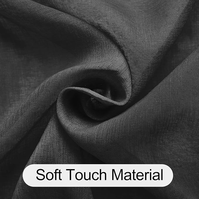XWZO Black Sheer Curtains for Bedroom, Semi Transparent Light Filtering Grommet - Image 5