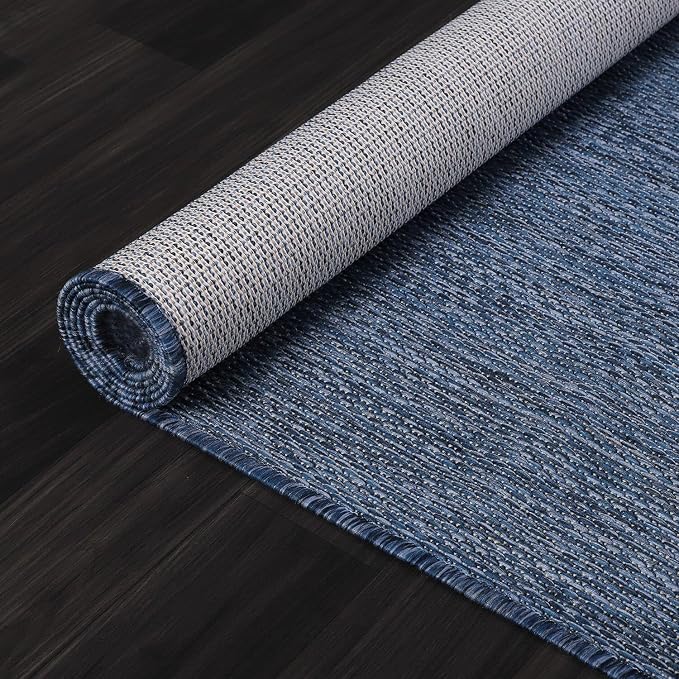 Washable Indoor Outdoor Rug 8x10 Weather Resistant Area Rugs Modern Solid - Image 9