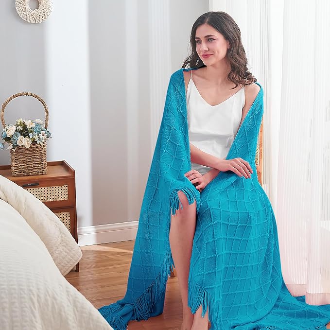 inhand Teal Throw Blanket for Couch and Bed, Soft Living Room Home Decor - Image 8