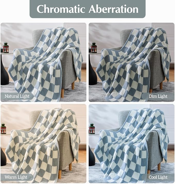 WRENSONGE Checkered Throw Blanket, Travel Lightweight Bed Blanket - Image 5