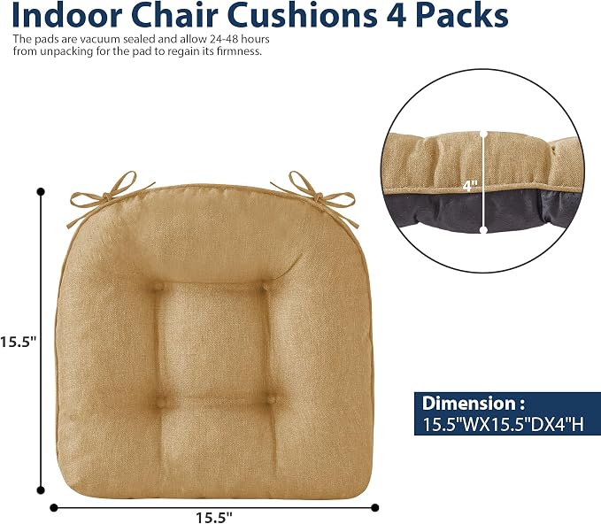 Chair Cushions for Dining Chairs, Seat Cushions for Kitchen Chairs, Indoor Seat - Image 2