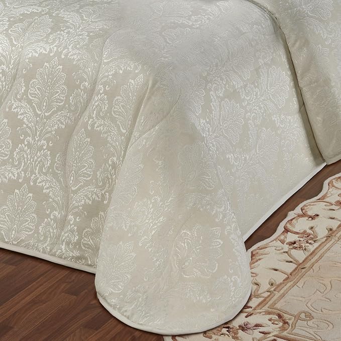 Touch of Class Camelot Luxury Bedding | Neutral Ivory | Matte Satin Damask on - Image 4