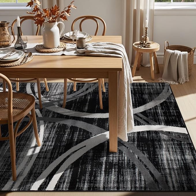 Rugshop Modern Wavy Circles Design Area Rug, Carpet - Image 9