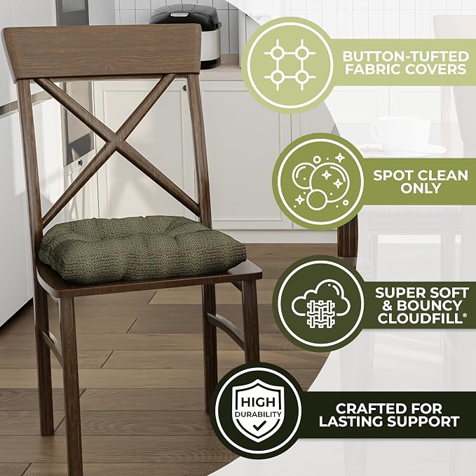 Klear Vu Gripper Overstuffed Universal Non-Slip Dining Chair Cushions - Image 2
