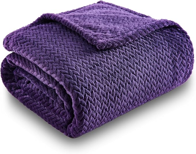 NEWCOSPLAY Super Soft Twin Blanket Dark Purple Premium Silky Flannel Fleece - Image 9