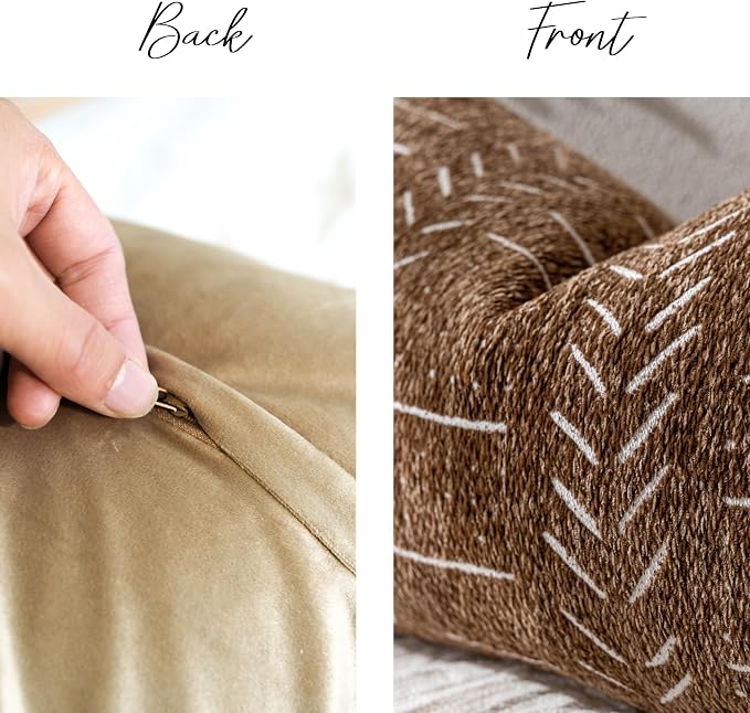 BlissBlush Fall Brown Decorative Throw Pillow Covers 18X18, Boho Farmhouse - Image 6