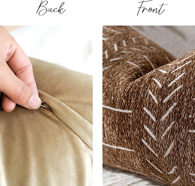 BlissBlush Fall Brown Decorative Throw Pillow Covers 20X20, Boho Farmhouse - Image 5