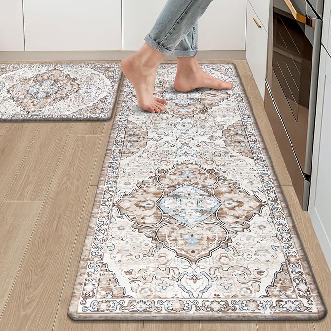 Ileading Anti Fatigue Kitchen Rugs Sets of 2 Cushioned Kitchen Mats by Ileading