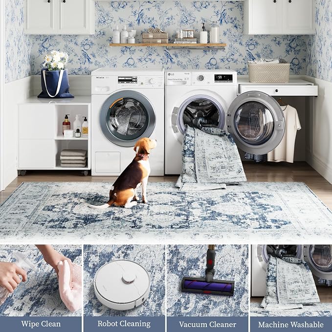 jinchan Fiora 6x9 Area Rug for Living Room Washable Soft Throw Rug Ultra-Thin - Image 7