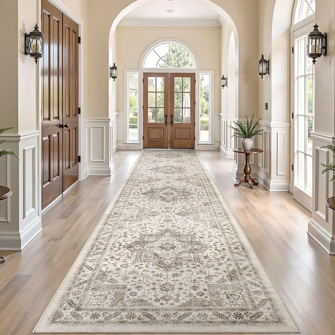 Vintage Hallway Runner Rug 3x14: Large Soft Washable Entryway by COTILED