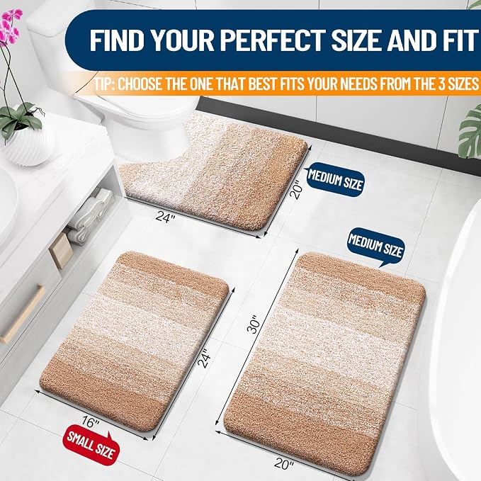 OLANLY Bathroom Rugs Mat 24x16, Extra Soft Absorbent Microfiber Bath Rugs - Image 2