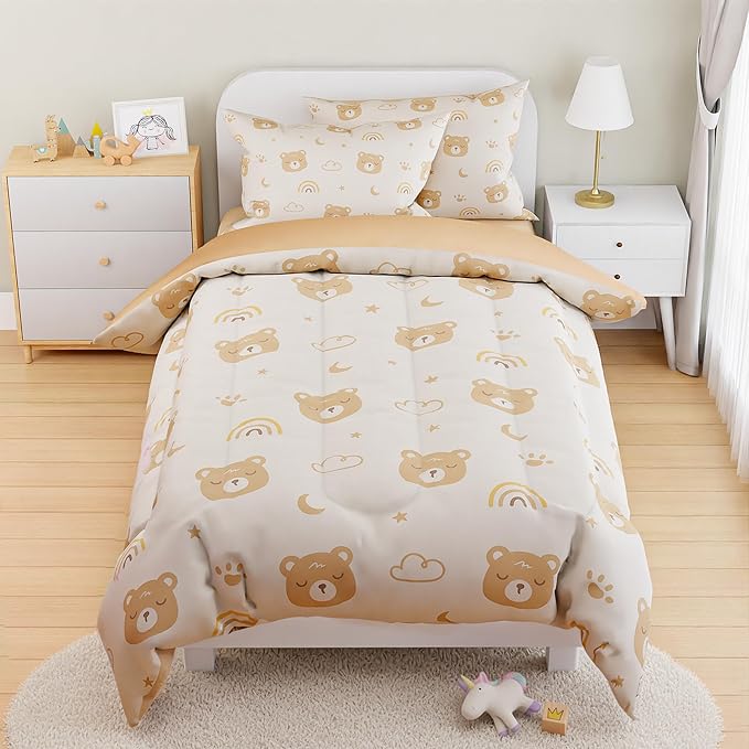 SANDJEST Bear Comforter Set Full Size 98x86in by SANDJEST