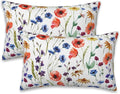 Wildflowers Throw Pillow Covers Set of 2 Watercolor Poppy Pillow Covers 20x12 by Naqiuli