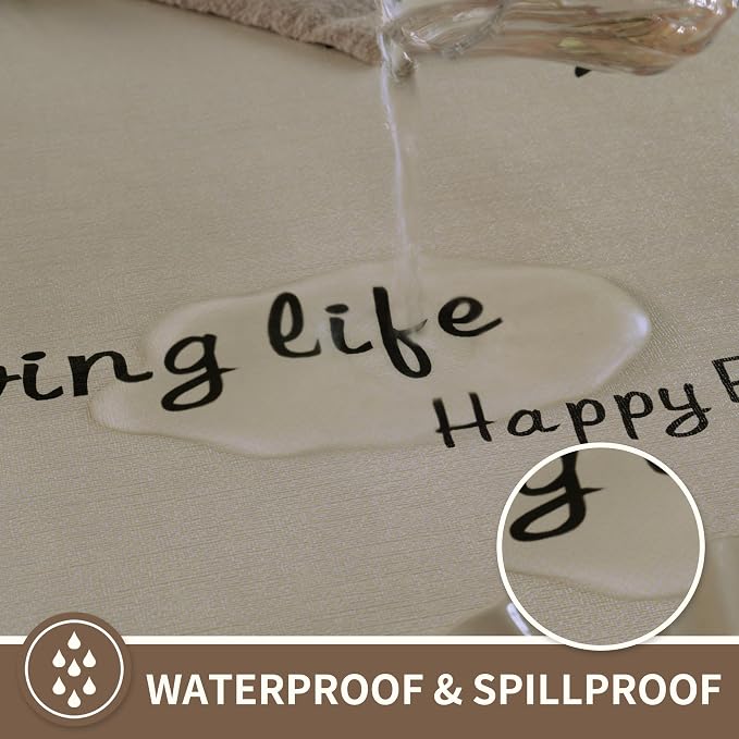 Rectangle Table Cloth, 100% Waterproof Tablecloth OilProof SpillProof Vinyl - Image 3