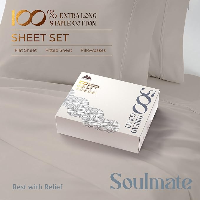 Mayfair Linen 500 Thread Count Twin Cotton Sheets - Image 4