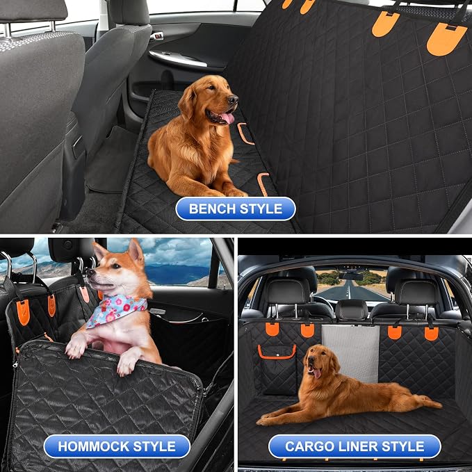 Dog Car Seat Cover for Back Seat 600D Scratchproof Nonslip Durable Waterproof - Image 5