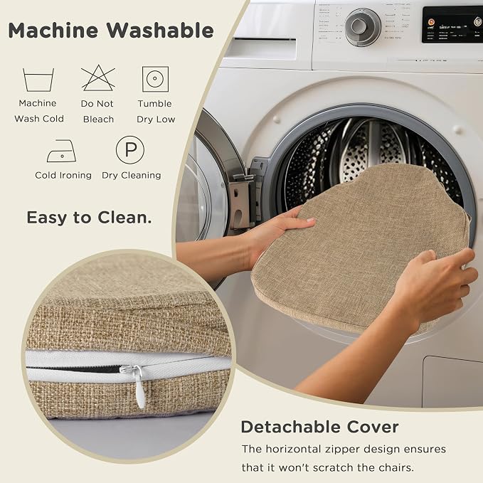 AddGrace Chair Cushions for Dining Chairs Set of 6 Windsor Kitchen Chair - Image 5