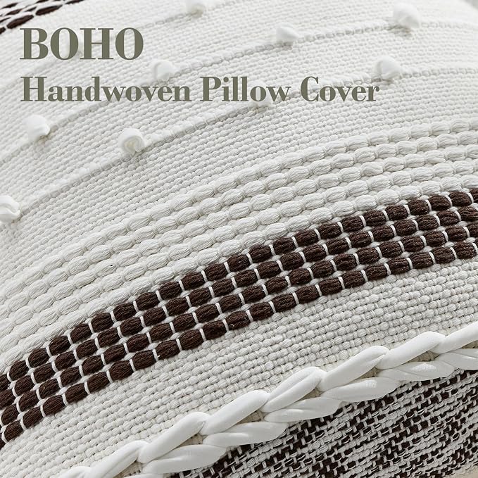 Boho Pillow Cover 18x18 Chocolate Brown - Image 3