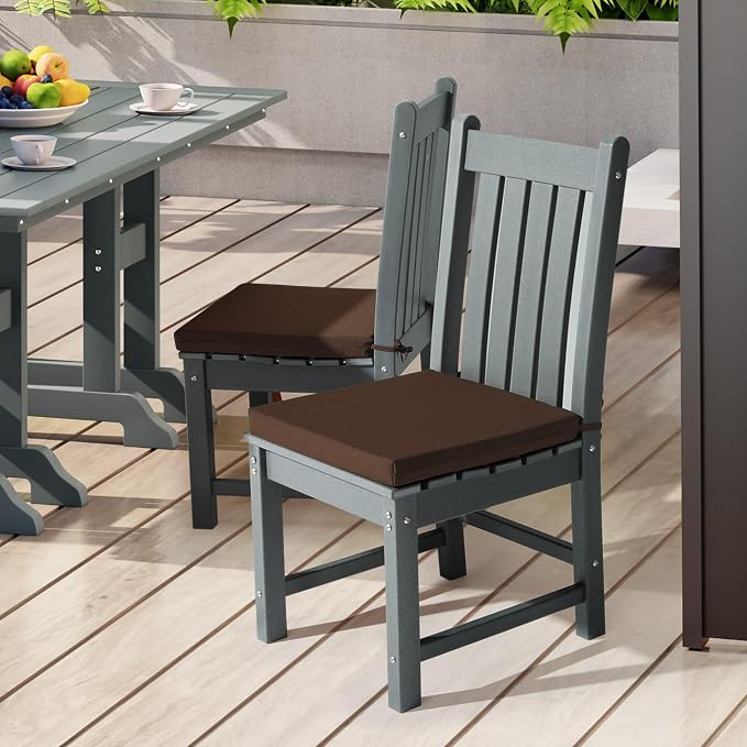 WestinTrends Solace Outdoor Patio Kitchen Dining Chair Square Seat Cushions Set - Image 2