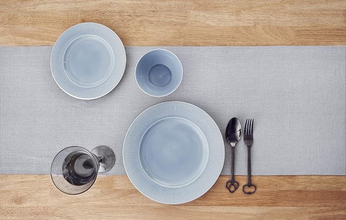 Solino Home Linen Light Grey Table Runner 120 Inches Long - Image 3
