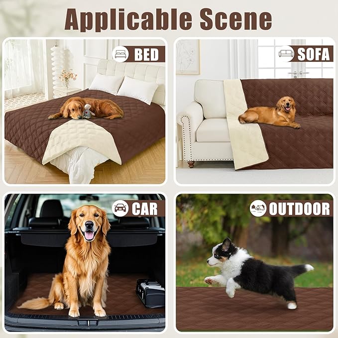 Smiry Waterproof Dog Bed Cover Blanket 68x82, Soft Reversible Pet Blanket - Image 5