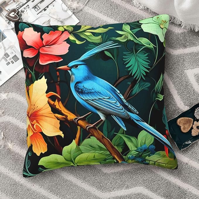William Morris Bluebird and Flowers Design 18x18 inches Throw Pillow Covers - Image 7