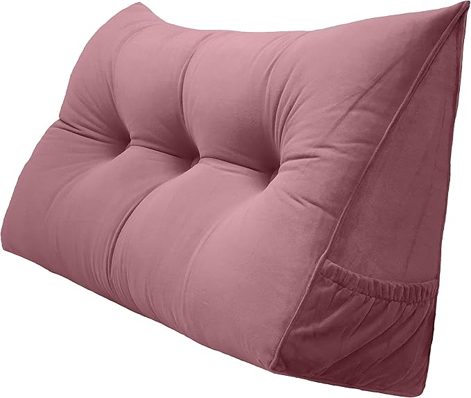 Triangular Reading Bed Rest Pillow Large Bolster Cushion Headboard Backrest by PEACHWELL