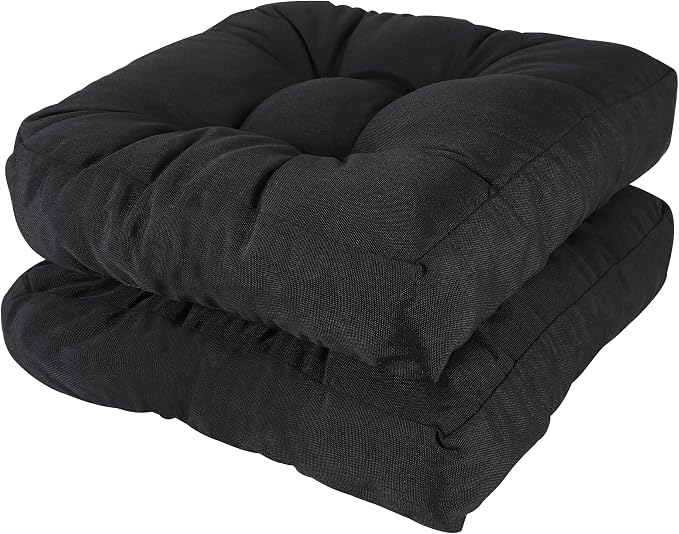 RACE LEAF 17" x 17" Patio Chair Cushions Black by RACELEAF