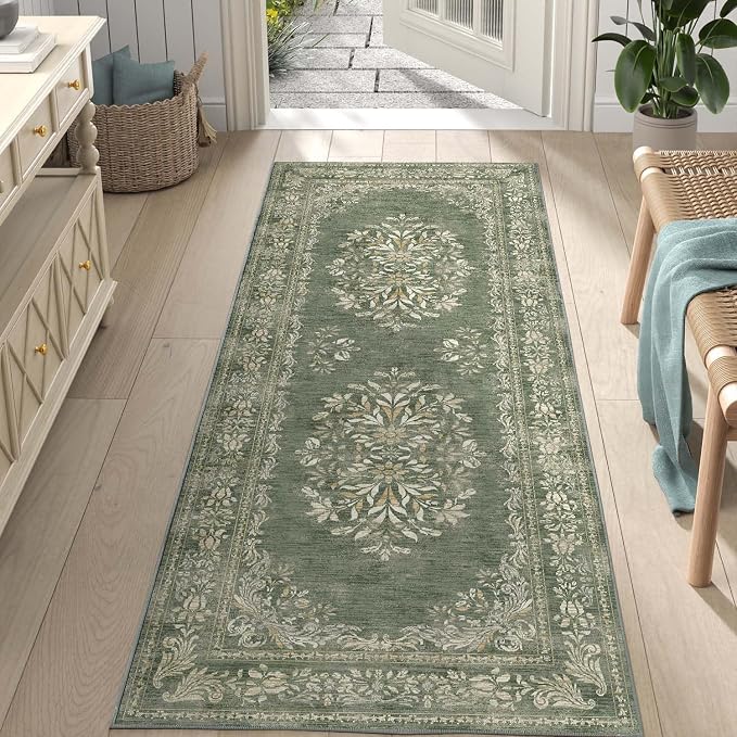 jinchan Vintage Floral Runner Rug 2x5 by JINCHAN