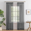 MAIHER 80 Inch Length Gray Sheer Pinch Pleat Curtains by MAIHER