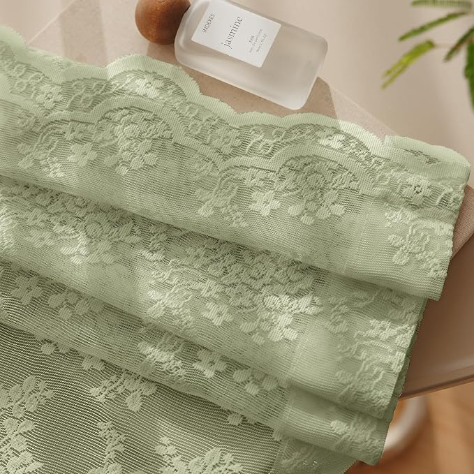 Anmao Vintage Lace Curtains 72 Inches Long 2 Panels Set, Romantic Elegant Light - Image 8
