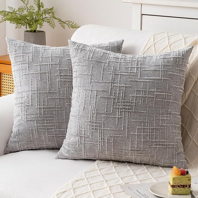 Decorative Throw Pillow Covers 18x18 Inch Set of 4, Soft Solid Farmhouse - Image 2