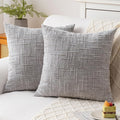 Decorative Throw Pillow Covers 16x16 Inch Set of 2, Soft Solid Farmhouse by ZSkogur