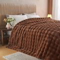 Lotus Karen Faux Fur Throw Blanket Dark Coffee by LotusKaren