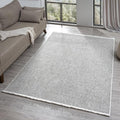 LUXE WEAVERS Solid Machine Woven White Dark Gray 4x6 Area Rug, Indoor by LuxeWeavers