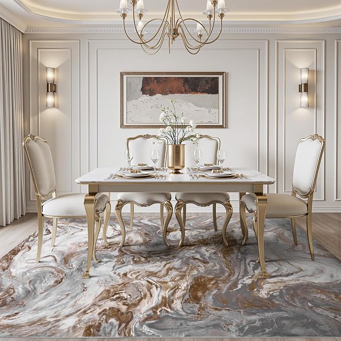 4x6 Washable Area Rugs for Living Room, Stain Resistant Carpet for Dining Room - Image 6