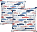 bassyil Fish Throw Pillow Covers Decorative Linen Pillow Cases Set of 2 Square by bassyilCustomizedforlife