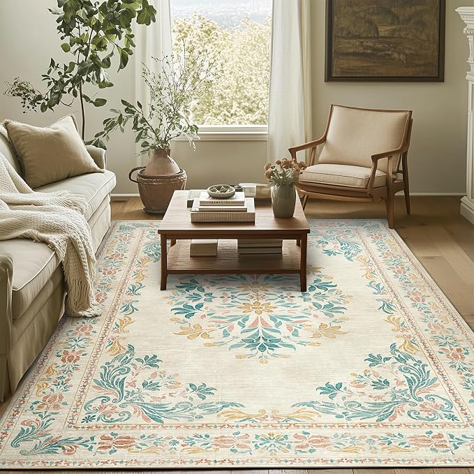jinchan Vintage Floral 8x10 Area Rugs - Image 4