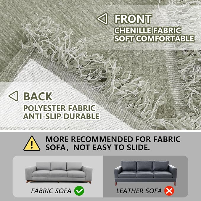 MEETSKY Couch Covers for 3 Cushion Couch Sofa Covers Washable Couch Cover - Image 5
