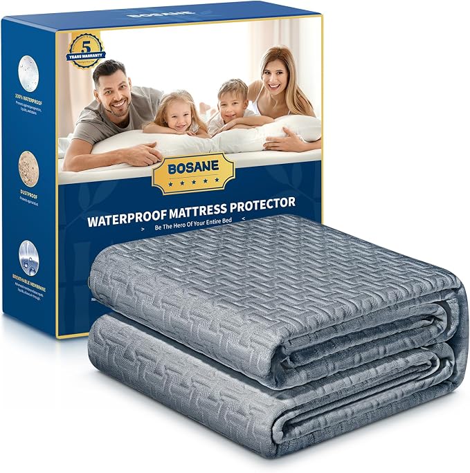 Premium 100% Waterproof Twin XL Mattress Protector, Breathable Cooling 3D Air by BOSANE