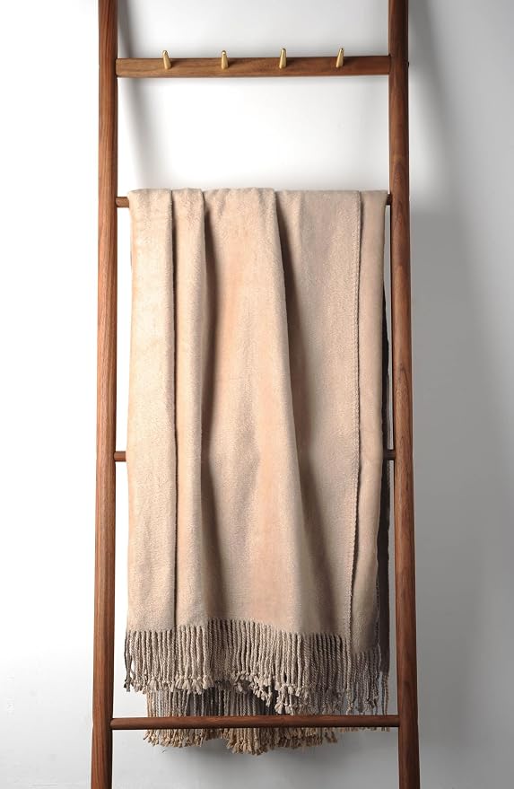 EP Mode Fringed Mulberry Silk Throw Blanket - Image 2