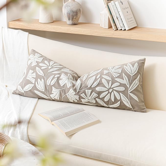 BlissBlush Taupe Velvet Decorative Lumbar Pillow Cover 14x36, Neutral Brown - Image 5