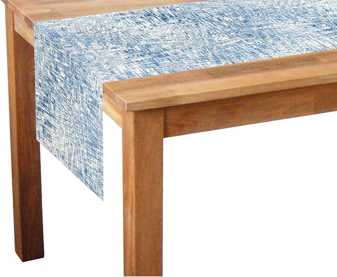 Blue Table Runner Modern Art Table Runner 72 Inches Long Dresser Scarves Coffee - Image 4